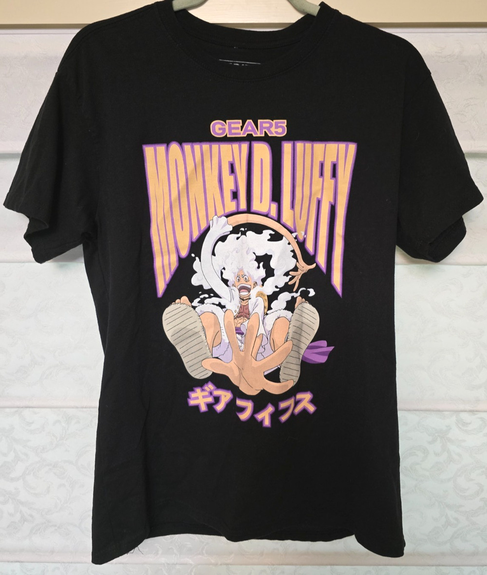 One Piece Monkey D Luffy Gear 5 T Shirt Mens Large Black Anime Manga Tee Toei